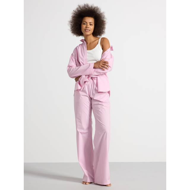 Pyjamasbyxor i poplin med extra långt ben