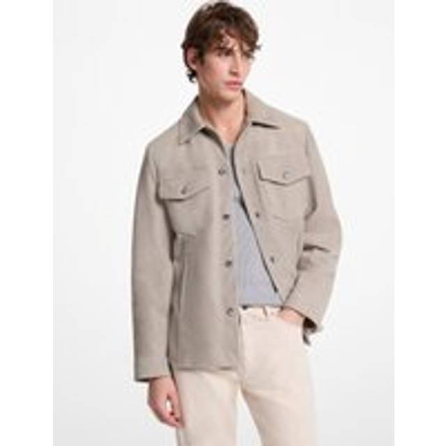 MK Suede Shirt Jacket - Green - Michael Kors