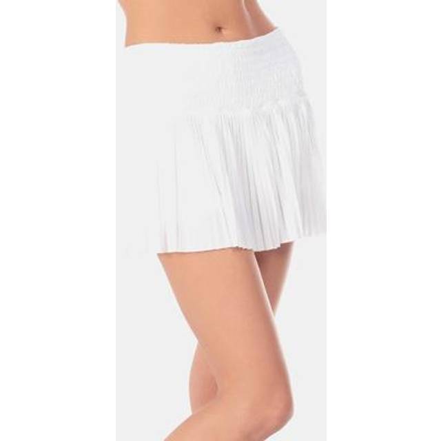 Lucky in Love Pleated Smocked 14in Skirt Women white, size: L