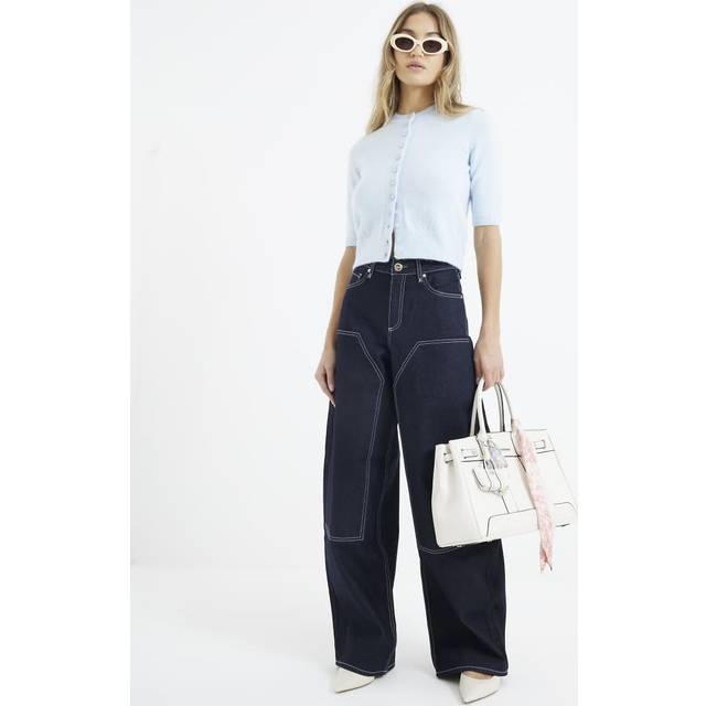 River Island Womens Blue Carpenter Barrel Jeans - 8L