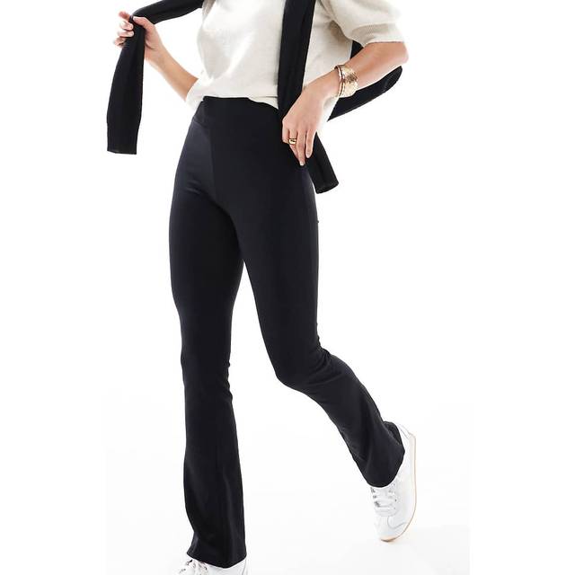 New Look Women's Petite Black Stretch Cotton Flared Leggings - UK 8