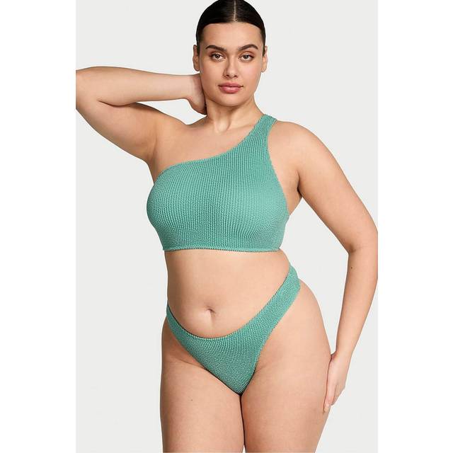 Victoria's Secret Gentle Green One Shoulder Crinkle Bikini Top - gentle green - M-L