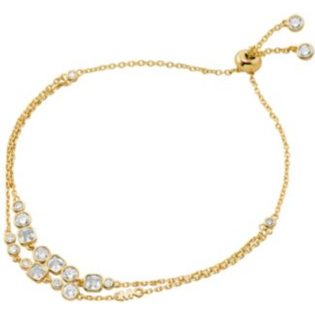 MK Precious Metal-Plated Sterling Silver Bezel Slider Bracelet - Gold - Michael Kors - ONE SIZE