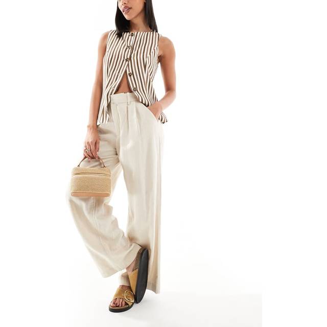 Hollister Livvy Ultra High-Rise Linen-Blend Wide-Leg Pants