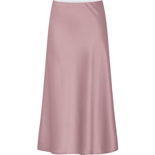 YAS Pella Satin Midi Skirt, Lilac