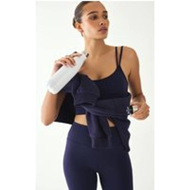 Navy Sculpt Padded Double Strap Sports Bra, Blue - XXL