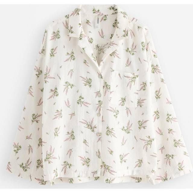 LINDEX Pyjama Shirt Seersucker |Kräm |L