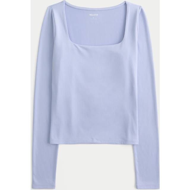 Soft Stretch Seamless Fabric Square-Neck Top