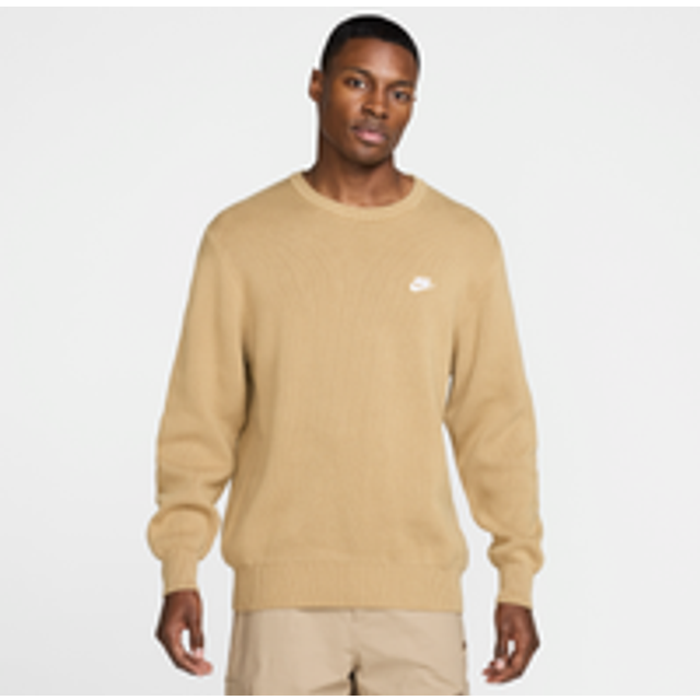 Nike Club Men's Crew-Neck Jumper - Brown - Cotton - S