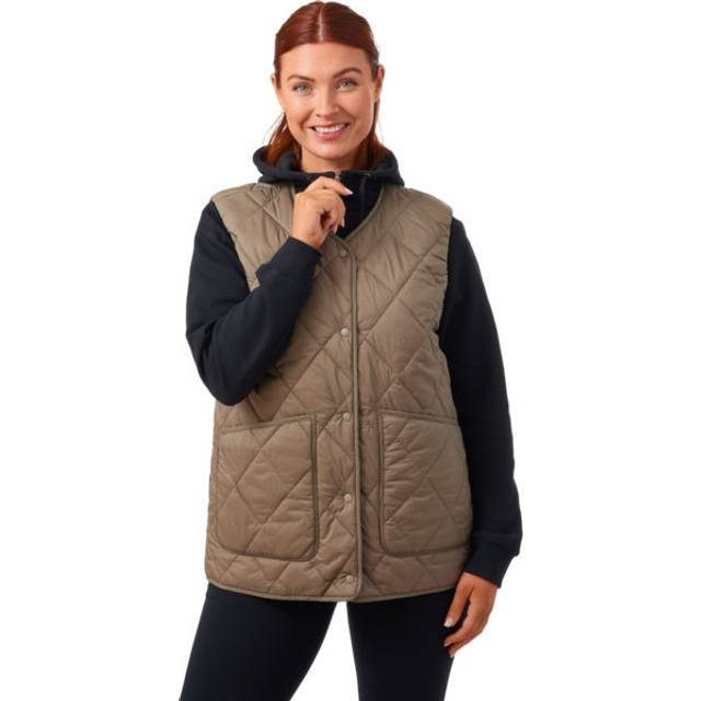 Sara Quilted W väst, LT KHAKI, Dam, 36