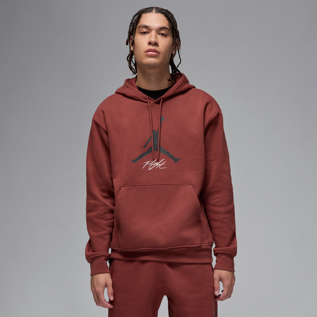 Nike Jordan Essentials Men's Fleece Hoodie - Brown - Cotton/Polyester - L