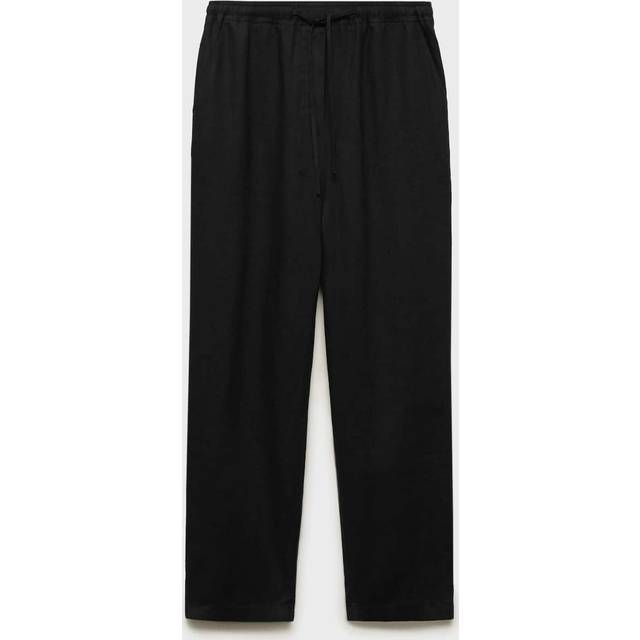 Mango - Linnebyxor Trousers Linen - Svart