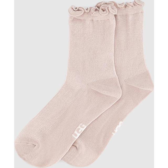 UGG Grey Fabric Karsyn Lettuce Edge Socks, Size: 3.5-8.5