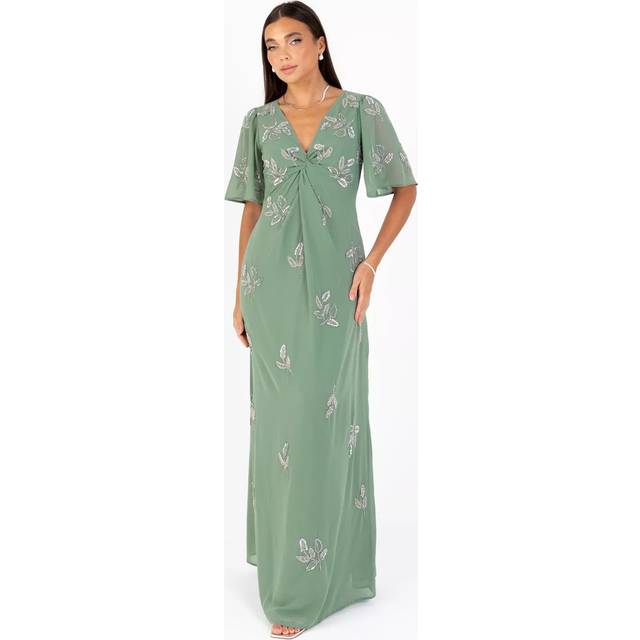 Maya Deluxe Beaded Knot Front Maxi Dress