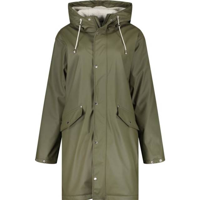 Pile Lined W regnjacka, OLIVE GREEN, Dam, 36