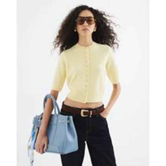 River Island Womens Yellow Short Sleeve Button Cardigan
