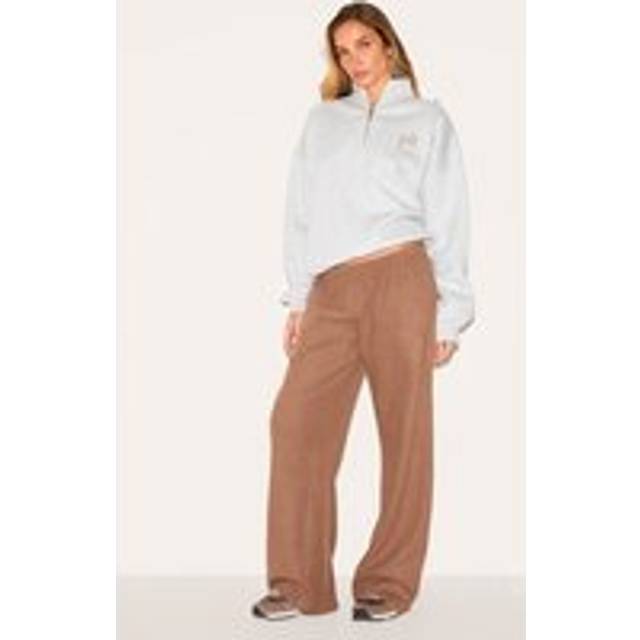 Deep Taupe Soft Touch Wide Leg Joggers, Deep Taupe - XL