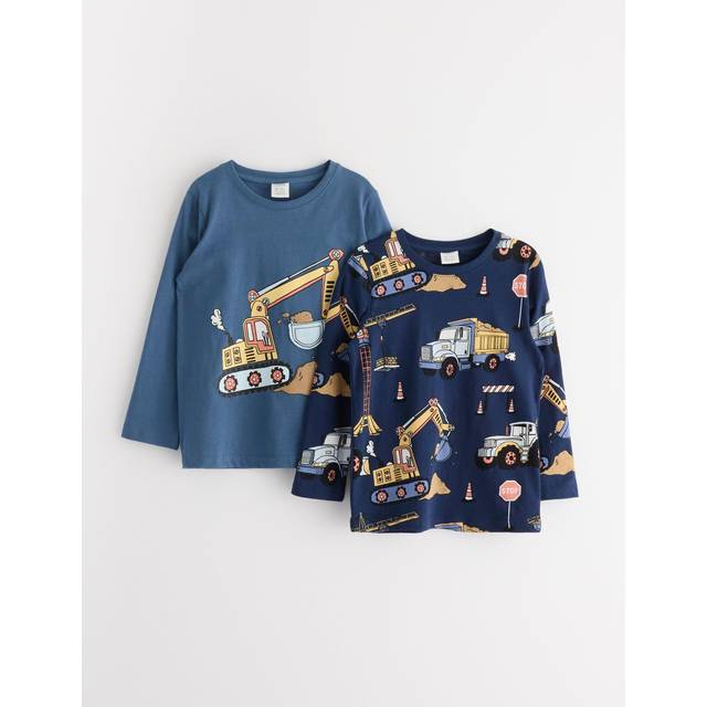 LINDEX Top Ls Trucks 2 Pack |Blå |122