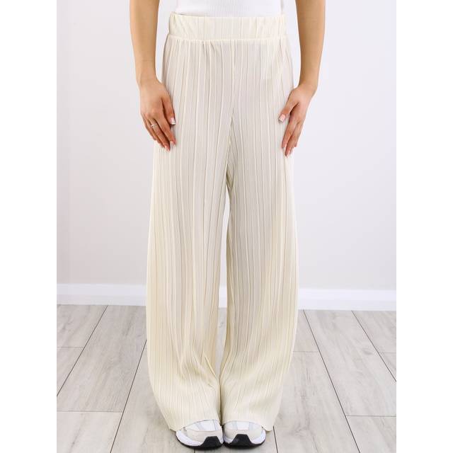 Only Bone White Ravenna Plisse Pant - M
