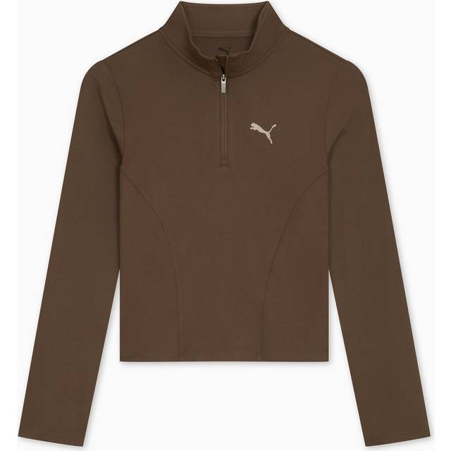 PUMA – Evolve – Brun träningstopp med kort dragkedja