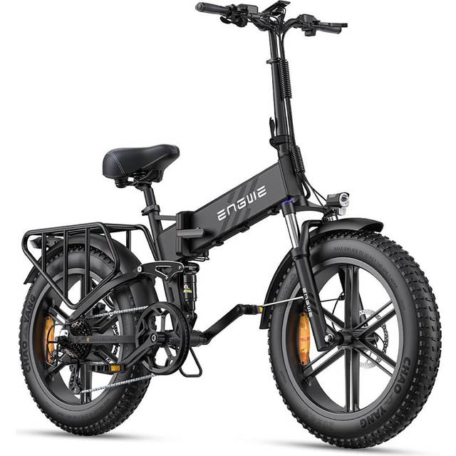 ENGWE ENGINE PRO 2.0 hopfällbar elcykel 750W med 20 x 4,0 tums fettdäck, 16 Ah löstagbart batteri, full fjädring, 8 växlar svart