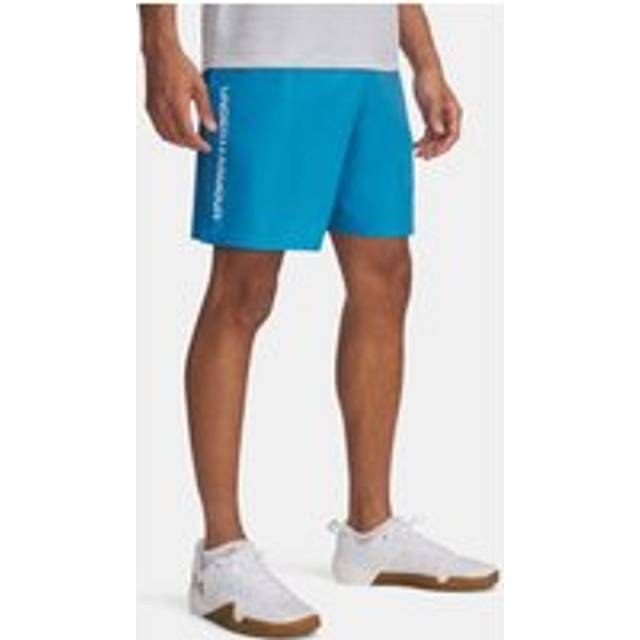 UNDER ARMOUR Mens Training Tech Woven Wordmark Shorts - Blue, Ether Blue / / White, Size M, Men