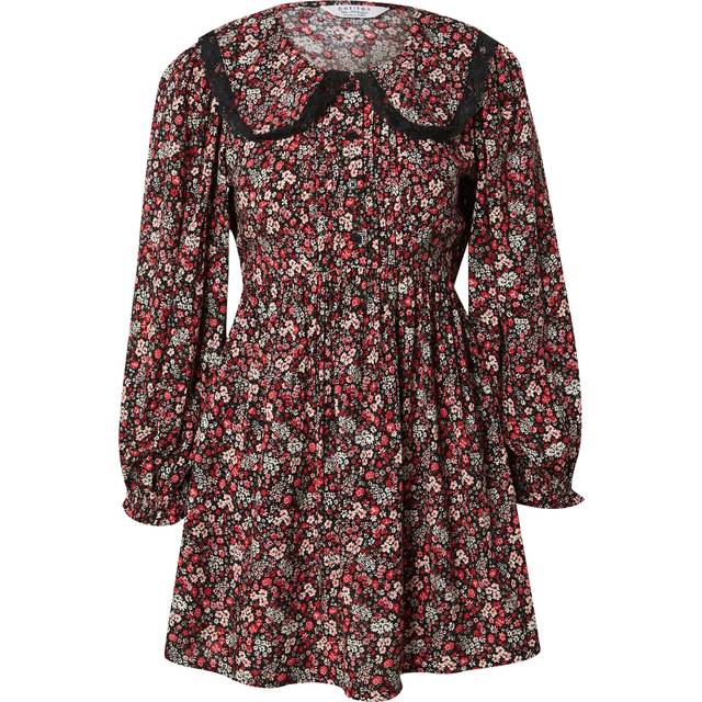 Miss Selfridge Petite – Mönstrad miniklänning med långa ärmar i spets-Flera