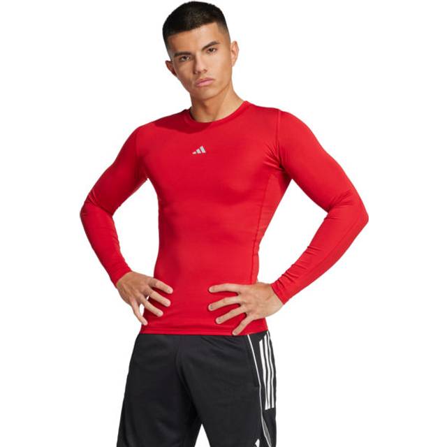 Adidas Techfit Long Sleeved Tee, kompressionströja för fotboll, herr