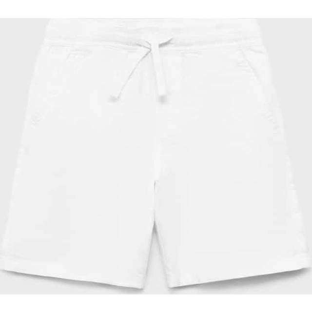 Elastic waist linen Bermuda shorts white - Kids - 12 - MANGO KIDS - White