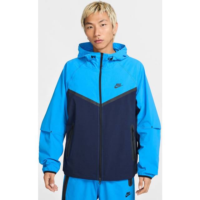 Nike Tech Men's Woven Full-Zip Windrunner Jacket - Blue - Nylon/Elastane - L