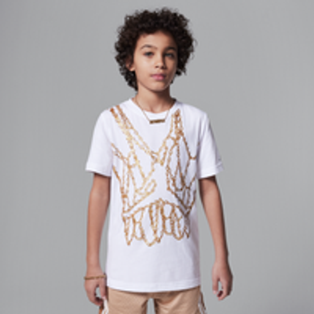 Nike Jordan Older Kids' Jumpman Chain T-Shirt - White - Cotton - M