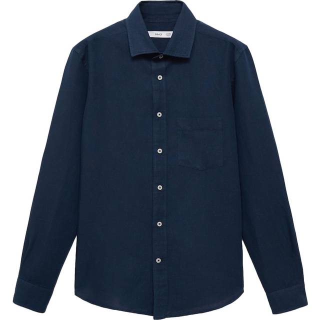 Mango Avispa Linen Cotton Blend Regular Fit Shirt