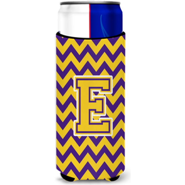 Letter E Chevron Orange and Regalia Ultra Beverage Insulators for slim cans CJ1062-EMUK