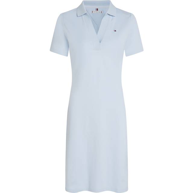 Robe polo courte en coton - Bleu - XL