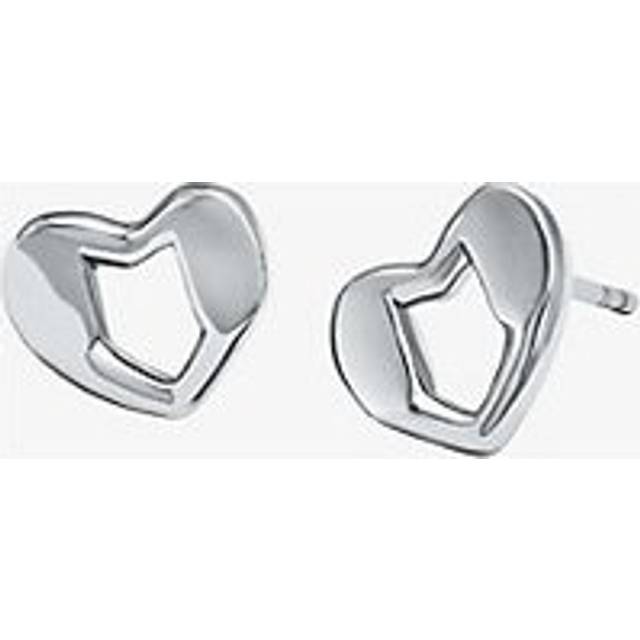 MK Precious Metal-Plated Sterling Silver Heart Stud Earrings - Silver - Michael Kors - ONE SIZE