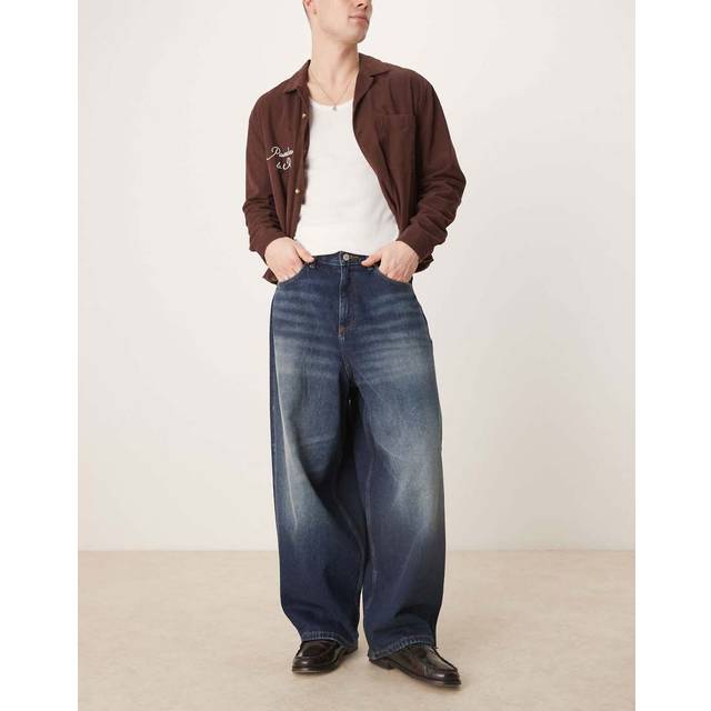 ASOS DESIGN – Svarta, tvättade, baggy jeans i oversize-Svart/a