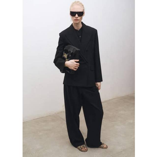 Mango Iris Wool Blend Tailored Trousers