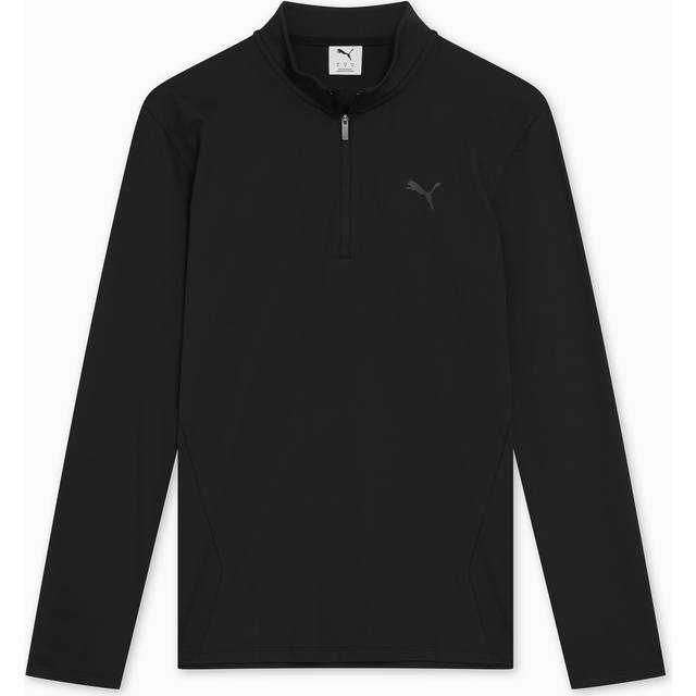 Puma Men's Training Evolve Slim Fit 1/2 Zip Top - Black, Puma Black, Size L, Men