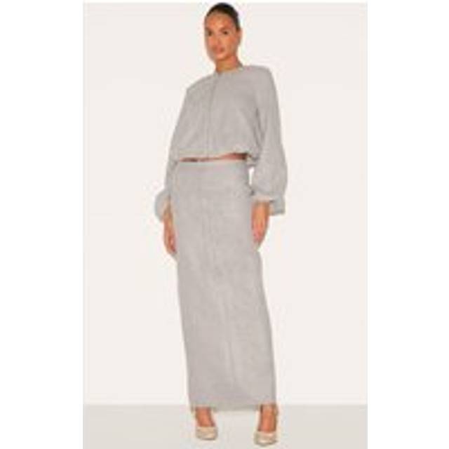 Charcoal Grey Heavy Brushed Maxi Skirt, Charcoal Grey - 12