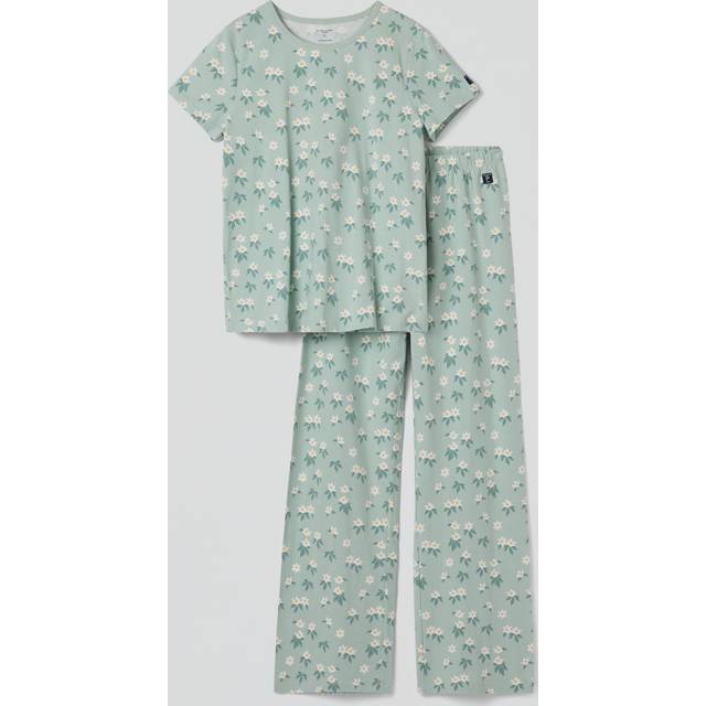 Kortärmad vuxen pyjamas blommor