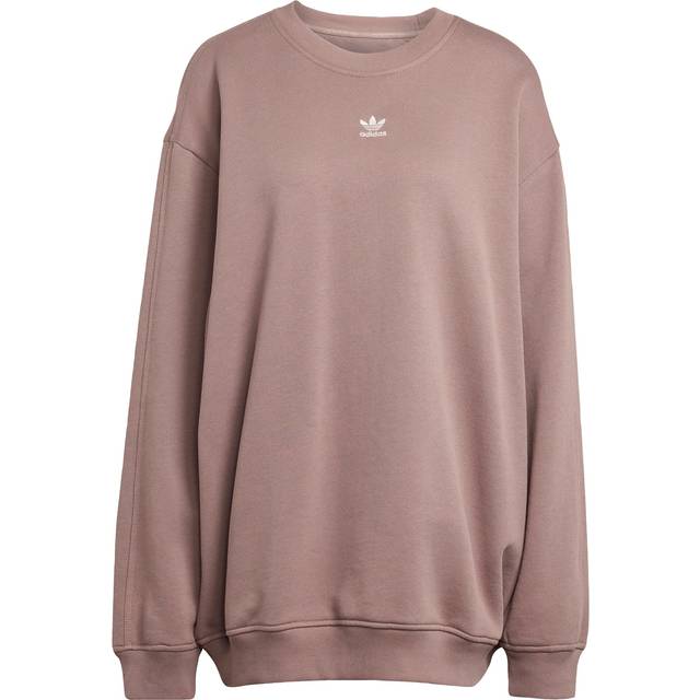 adidas Originals Womens Essentials Oversized French Terry Sweatshirt - Brown, Trace Brown, Size M, Women