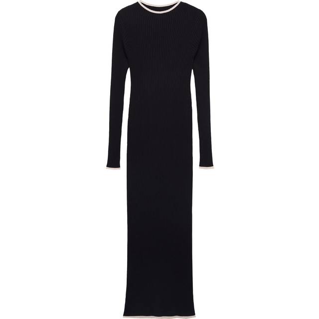 Mango Shadowin Contrast Trim Jumper Dress, Black