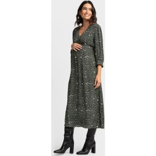 Animal Print Midi Maternity Dress