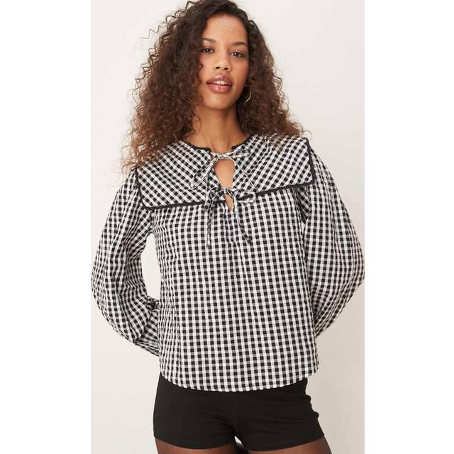 Nobody's Child Bridy Gingham Seersucker Blouse - UK 14