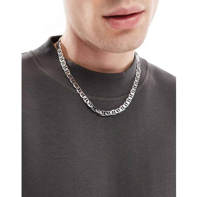 ASOS DESIGN – Silverfärgat kedjehalsband med borstad finish