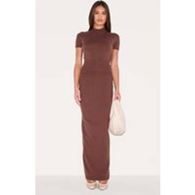 Chocolate Basic Knit Maxi Skirt, Chocolate - XS