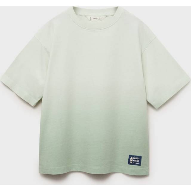 Mango Boys Dip Dye Short Sleeve Tshirt - Light Green, Light Green, Size 11-12 Years - 11-12 YEARS