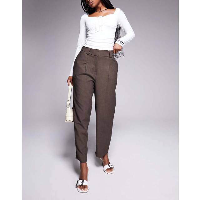 River Island Womens Brown Straight Leg Tapered Trousers - 16