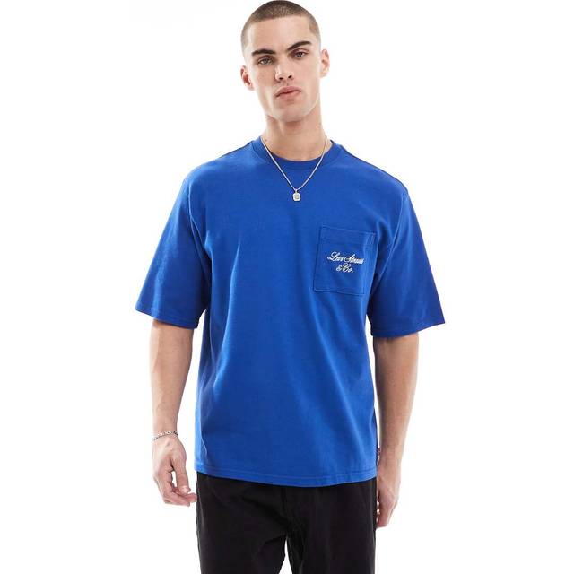 Levi's Levis Heavyweight Graphic Pocket Short Sleeve T-shirt- Blue, Blue, Size L, Men