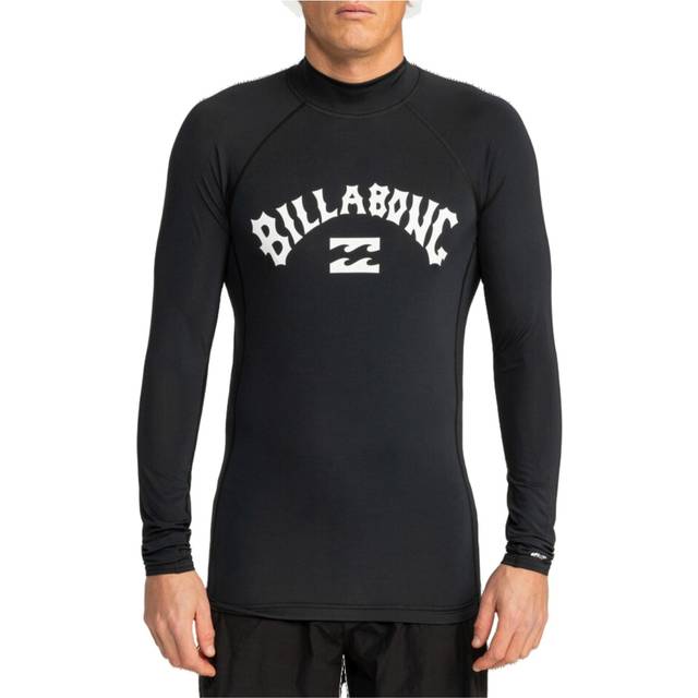 Men's Billabong Mens Logo Surf Long Sleeve Rash Vest - Black - Size: XL